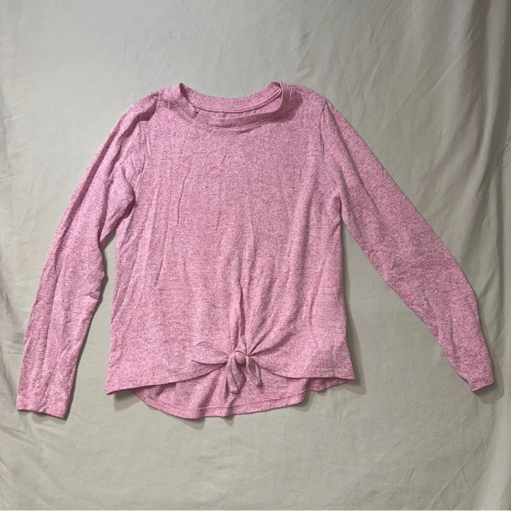 GAP Pink Twist Hem Shirt Girl’s XL 12 Top Long Sleeve Tie Winter Cute Adorable